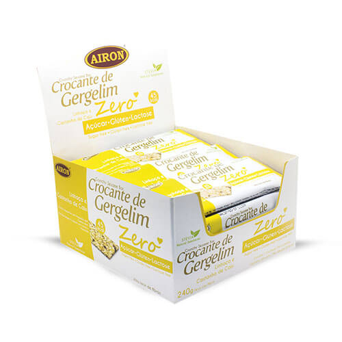 Crocante de Gergegim Linhaça e Castanha DP 10g C24 Crocante de Gergelim Linhaça e Castanha Caixa com 24 un de 10g