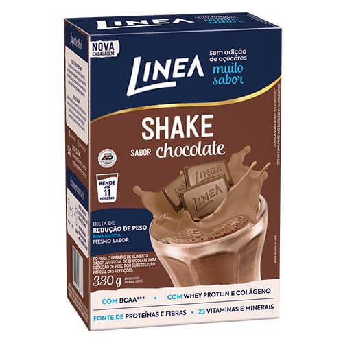 Shake Chocolate C Whey E Colageno S Açúcar Linea 330G Shake Chocolate com Whey e Colágeno Sem Açúcar 330g