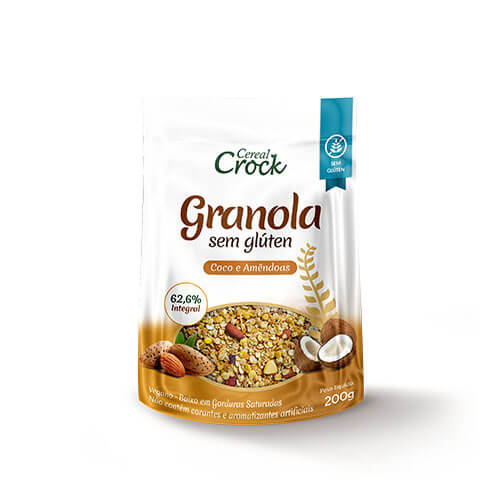 Granola Coco e Amêncoas Granola Coco e Amêndoas Sem Glúten Cereal Crock 200g