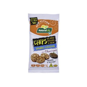 Chips de Arroz Integral e Milho Churrasco Sem Glúten 70g