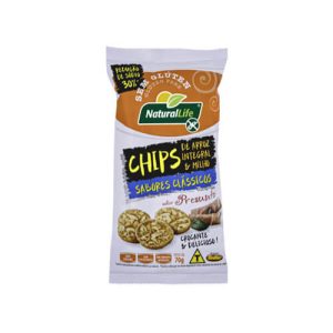 Chips de Arroz Integral e Milho Presunto Sem Glúten 70g