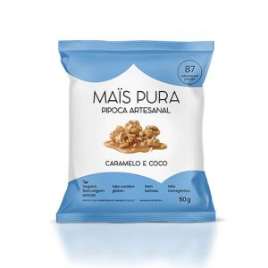 Pipoca Artesanal Caramelo e Coco 50g
