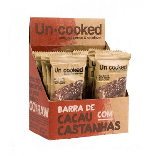 Barra de Cacau com Castanhas Barra de Cacau com Castanhas Sem açúcar Caixa com 12un de 30g